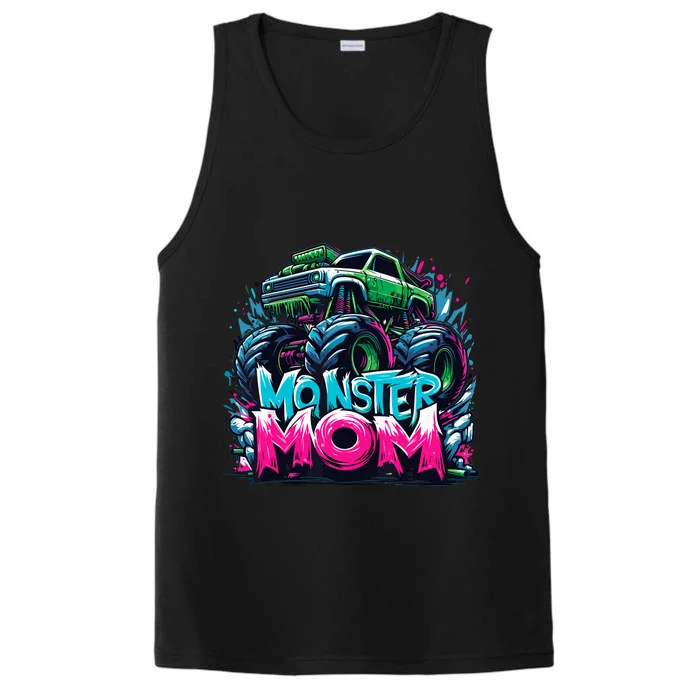 Monster Truck Mom Of The Birthday Boy Matching Family Performance Tank