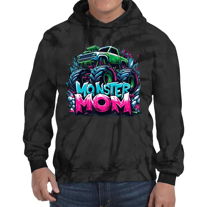 Monster Truck Mom Of The Birthday Boy Matching Family Tie Dye Hoodie