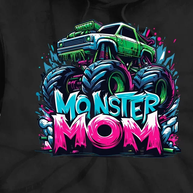 Monster Truck Mom Of The Birthday Boy Matching Family Tie Dye Hoodie