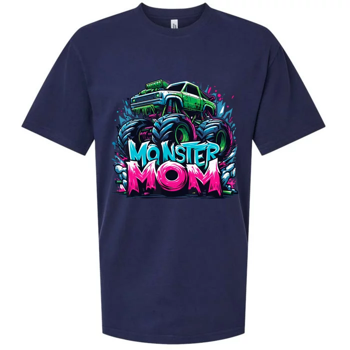 Monster Truck Mom Of The Birthday Boy Matching Family Sueded Cloud Jersey T-Shirt