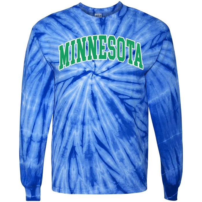 Minnesota Text Tie-Dye Long Sleeve Shirt