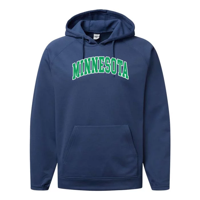 Minnesota Text Performance Fleece Hoodie