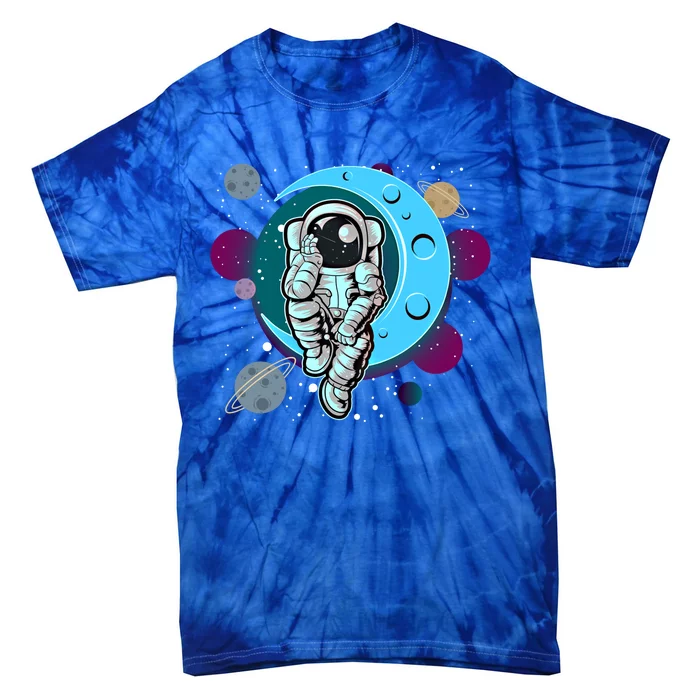 Mission To Moon Space Astronaut Graphic Great Gift Astronaut Cool Gift Tie-Dye T-Shirt