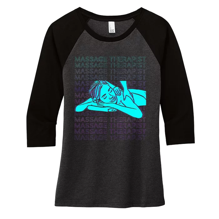 Massage Therapist Massage Therapy Masseuse Retro Women's Tri-Blend 3/4-Sleeve Raglan Shirt