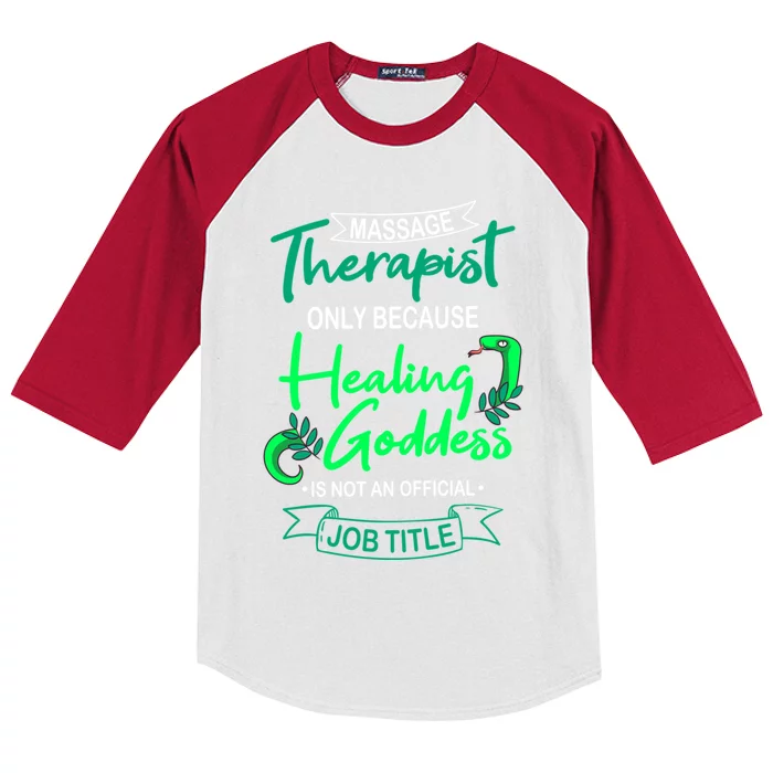 Massage Therapist Masseur Masseuse Therapy Body Treatt Gift Kids Colorblock Raglan Jersey