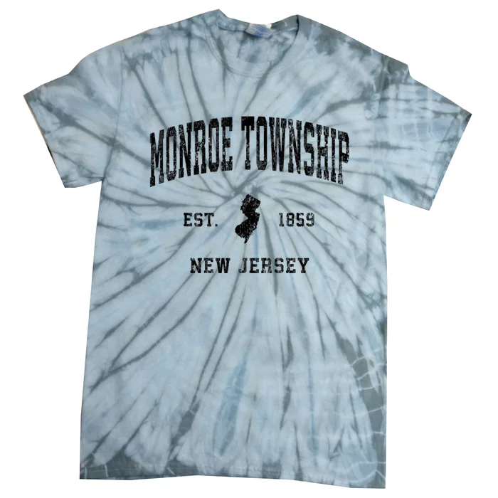 Monroe Township New Jersey Nj Vintage Athletic Black Sports Tie-Dye T-Shirt