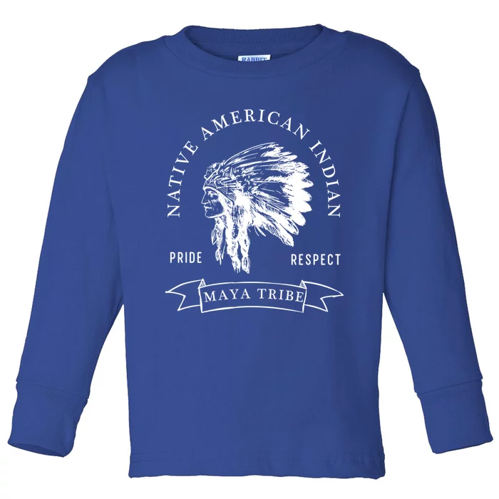 Maya Tribe Native American Indian Pride Respect Darker Gift Toddler Long Sleeve Shirt