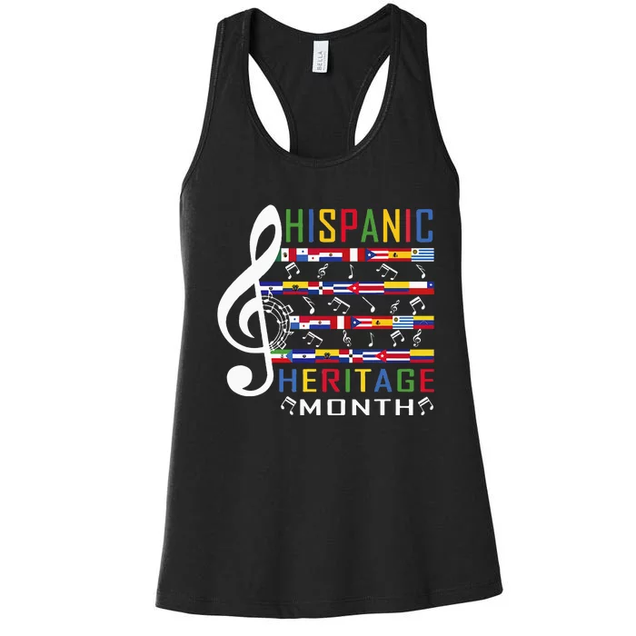 Music Teacher National Hispanic Heritage Month Women's Racerback Tank