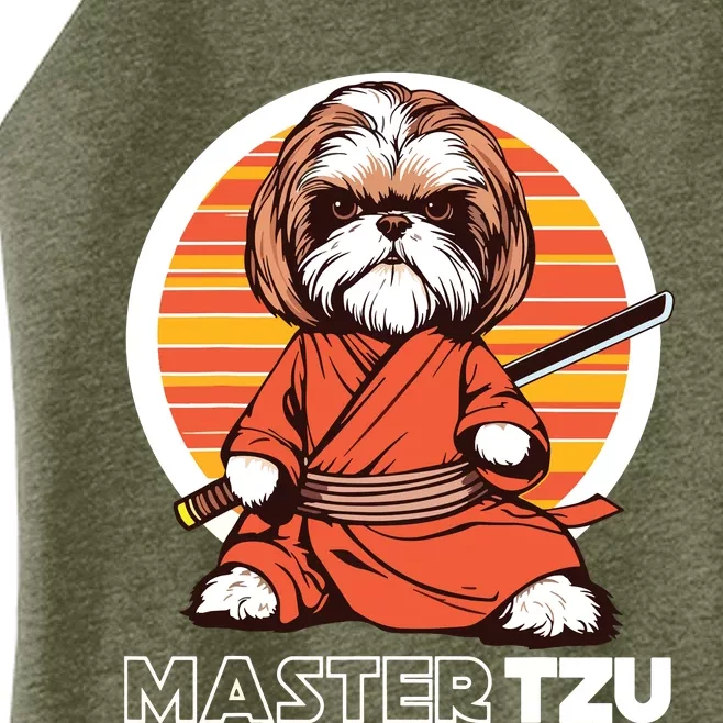 Master Tzu Ninja Shih Tzu Samurai Dog Anime Women’s Perfect Tri Rocker Tank