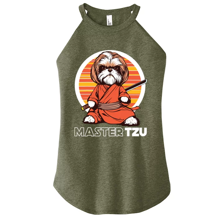 Master Tzu Ninja Shih Tzu Samurai Dog Anime Women’s Perfect Tri Rocker Tank