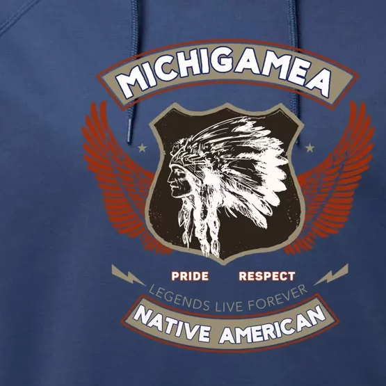 Michigamea Tribe Native American Indian Pride Respect Gift Performance Fleece Hoodie