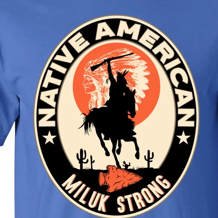 Miluk Tribe Native American Indian Pride Art Deco Gift Tall T-Shirt