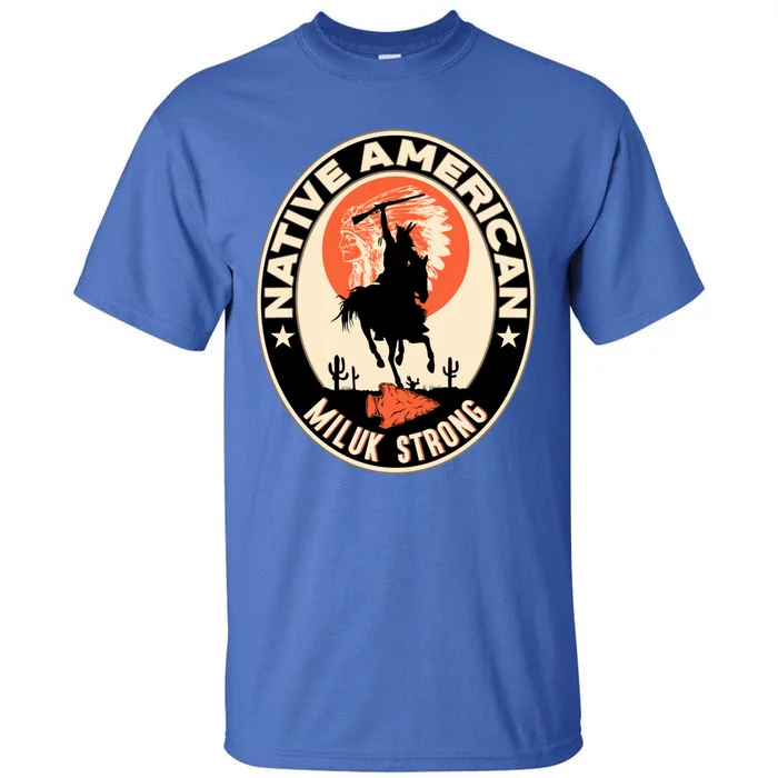 Miluk Tribe Native American Indian Pride Art Deco Gift Tall T-Shirt