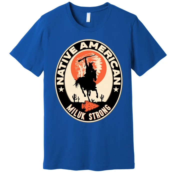 Miluk Tribe Native American Indian Pride Art Deco Gift Premium T-Shirt