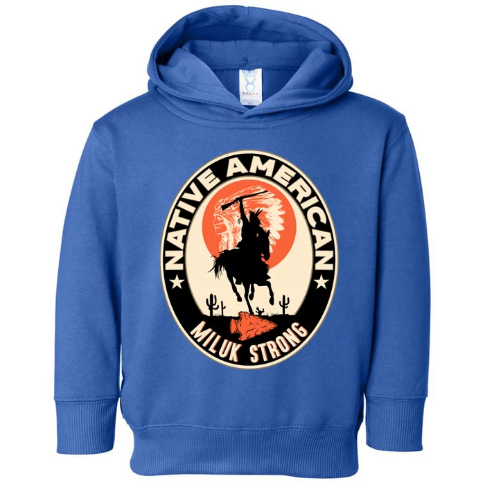 Miluk Tribe Native American Indian Pride Art Deco Gift Toddler Hoodie