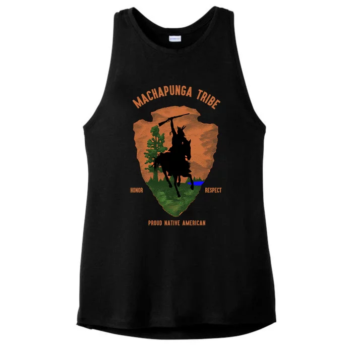 Machapunga Tribe Native American Indian Pride Vintage Retro Funny Gift Ladies Tri-Blend Wicking Tank