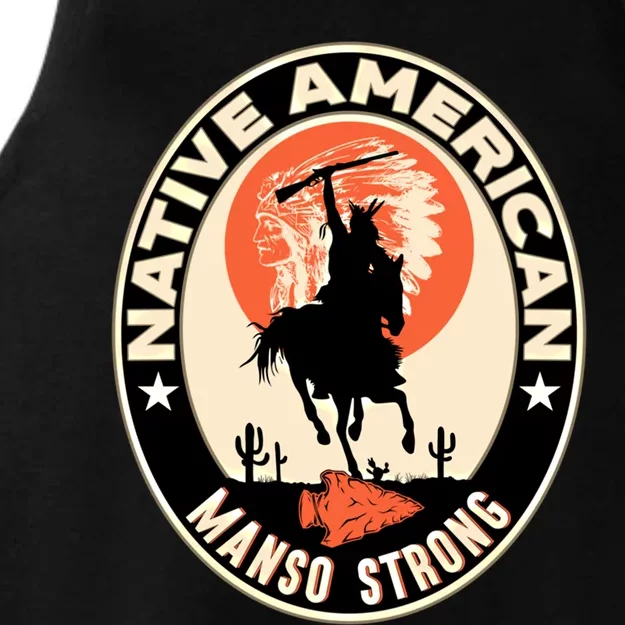 Manso Tribe Native American Indian Pride Art Deco Funny Gift Ladies Tri-Blend Wicking Tank