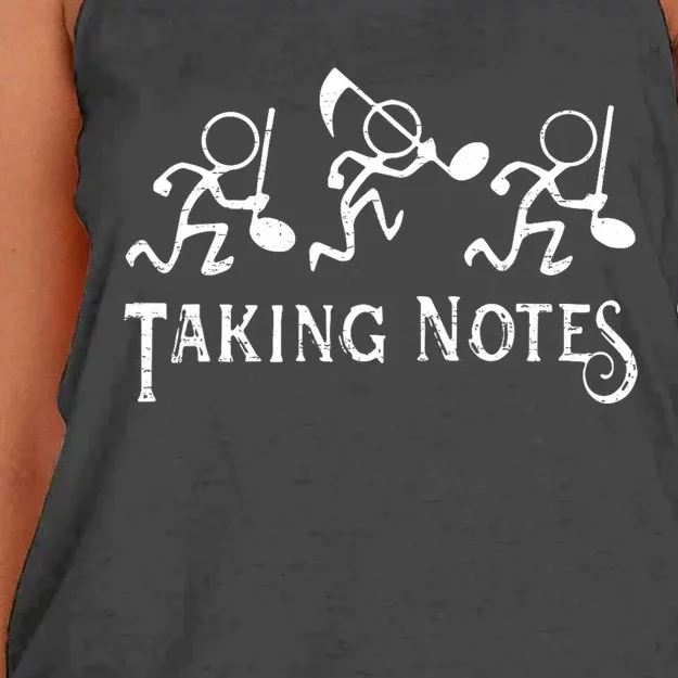 Musical Taking Notes Music Lovers Teachers Women's Knotted Racerback Tank