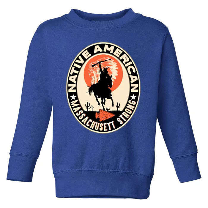 Massachusett Tribe Native American Indian Pride Art Deco Gift Toddler Sweatshirt