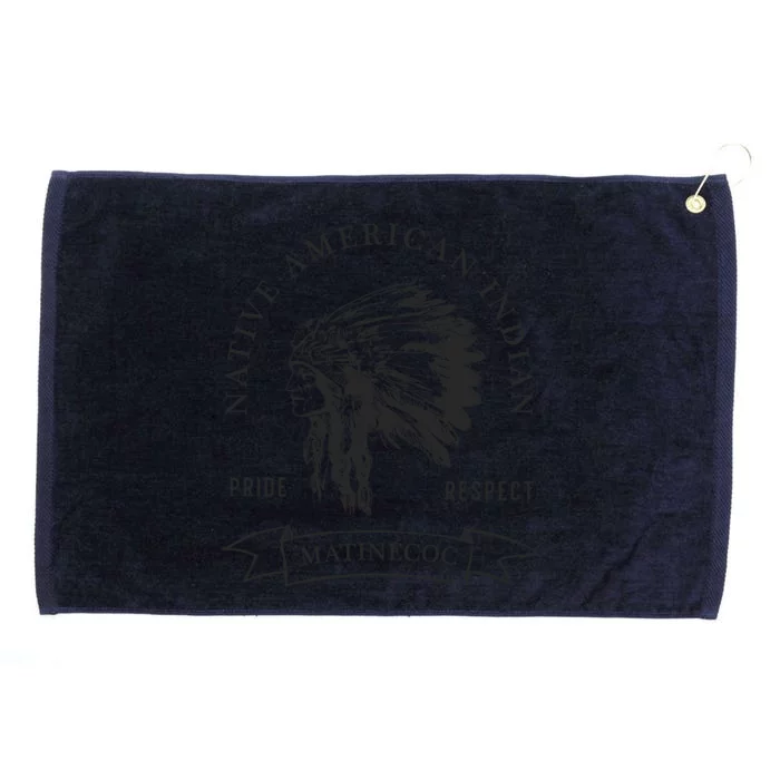 Matinecoc Tribe Native American Indian Pride Respect Vintag Gift Grommeted Golf Towel