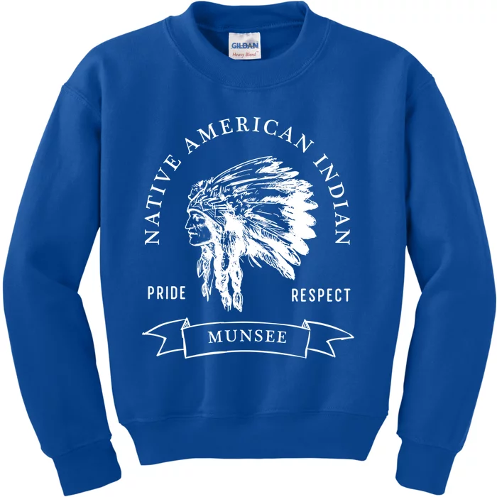 Munsee Tribe Native American Indian Pride Respect Vintage Gift Kids Sweatshirt