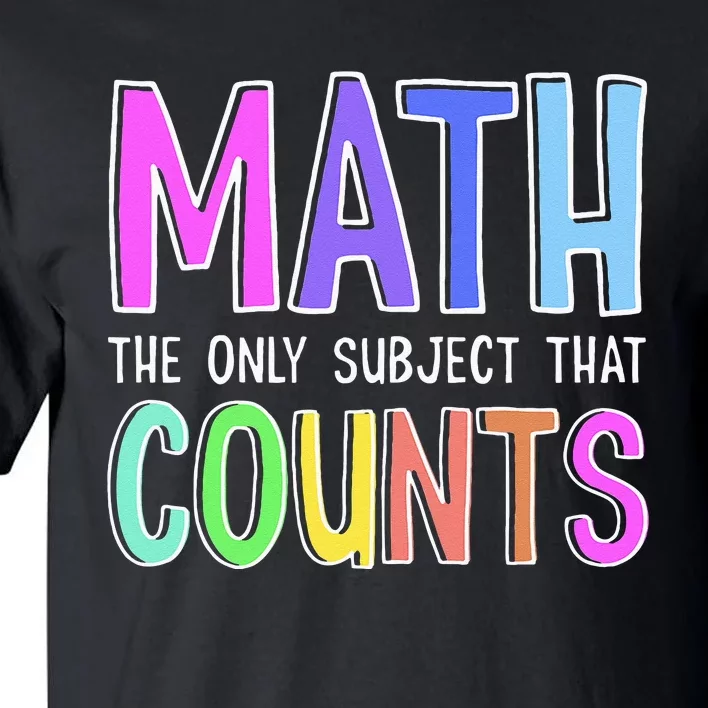 Math The Only Subject That Counts Happy 100 Days Of School Tall T-Shirt