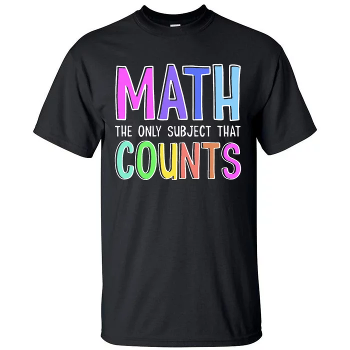 Math The Only Subject That Counts Happy 100 Days Of School Tall T-Shirt