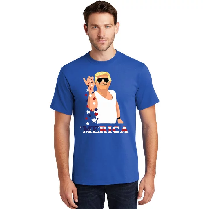 Merica Trump Outfits Don Drunk Donald Drunk 4th Of July Gift Tall T-Shirt