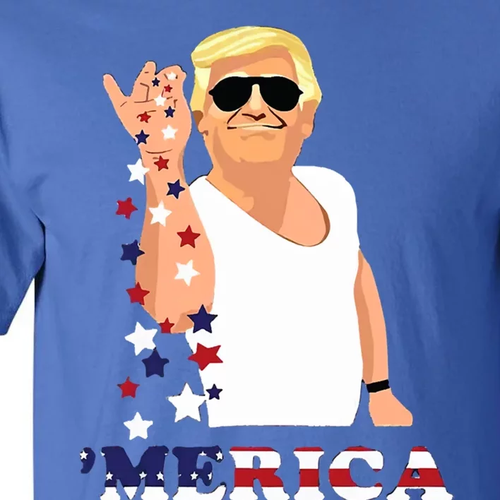 Merica Trump Outfits Don Drunk Donald Drunk 4th Of July Gift Tall T-Shirt