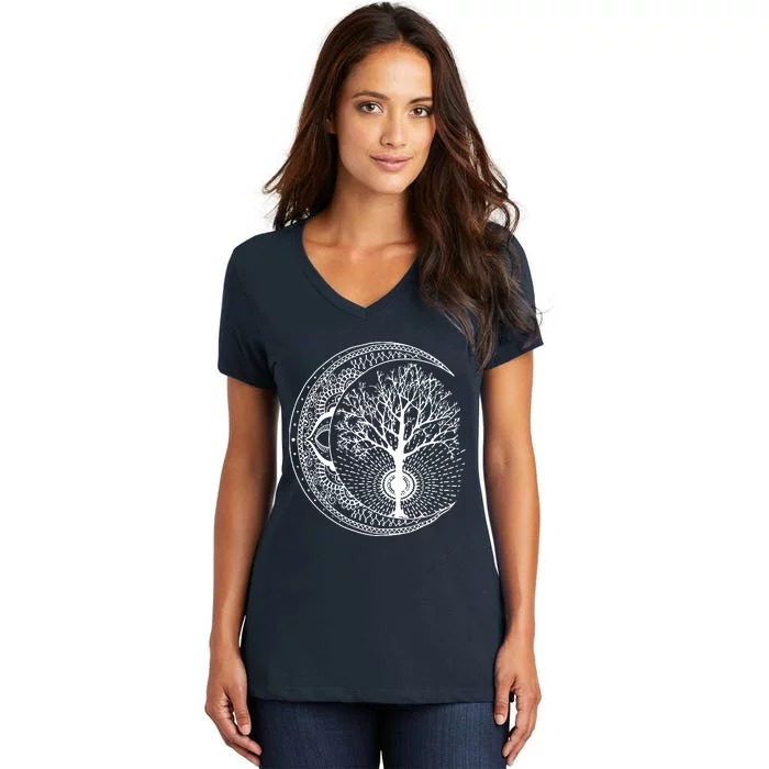 Mandala Tree Of Life Tattoo Style Women's V-Neck T-Shirt