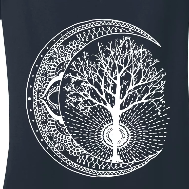 Mandala Tree Of Life Tattoo Style Women's V-Neck T-Shirt