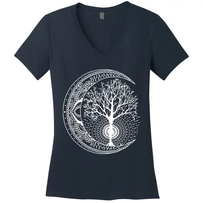 Mandala Tree Of Life Tattoo Style Women's V-Neck T-Shirt