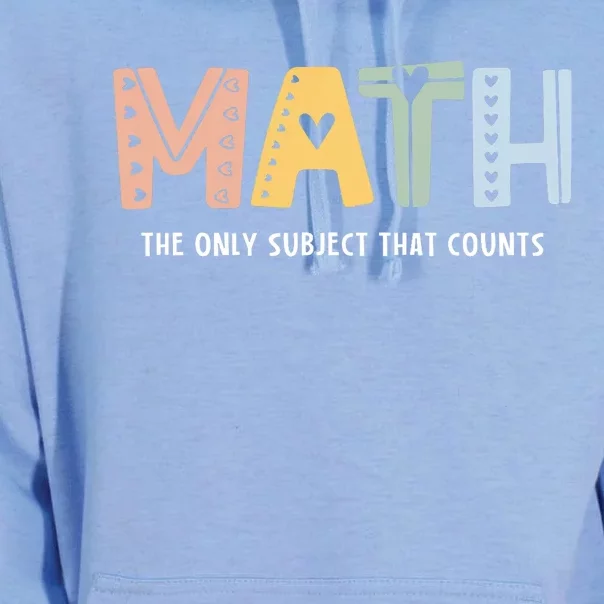 Math The Only Subject That Counts Cute Teacher Educator Unisex Surf Hoodie