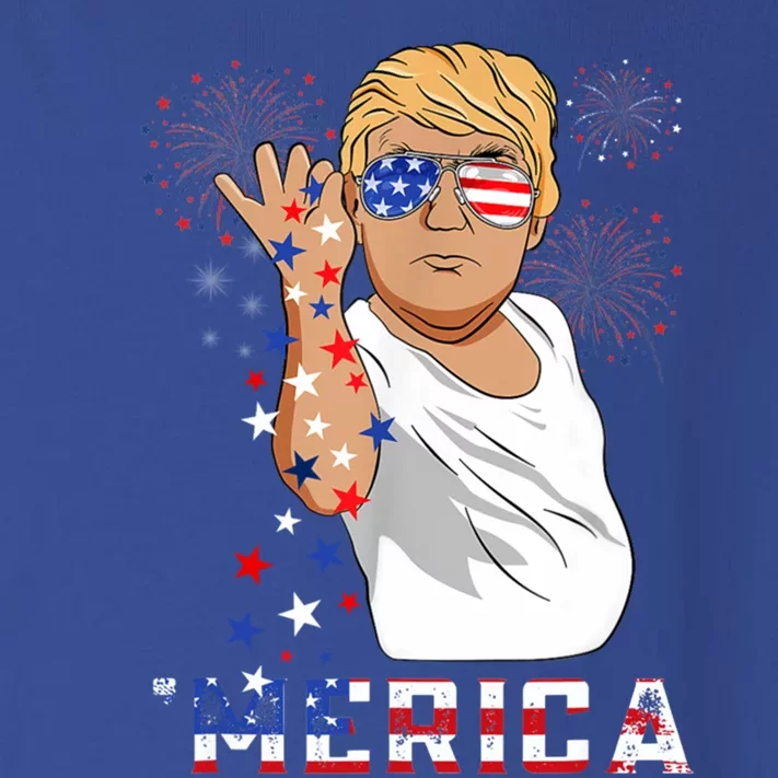 Merica Trump Outfits Glasses Firework 4th Of July Don Drunk Gift Toddler Long Sleeve Shirt