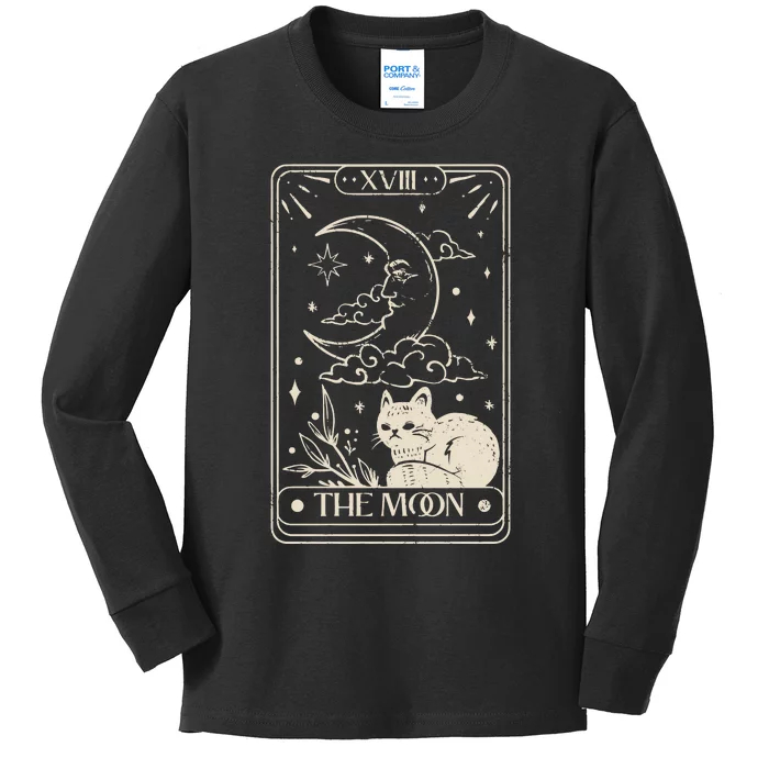 Moon Tarot Oversized Mystical Kids Long Sleeve Shirt