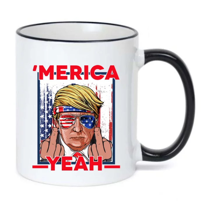 Merica Trump Outfits Don Drunk Donald Drunk 4th Of July Funny Gift Black Color Changing Mug