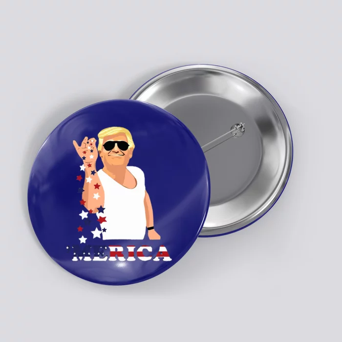 Merica Trump Outfits Don Drunk Donald Drunk 4th Of July Gift Button