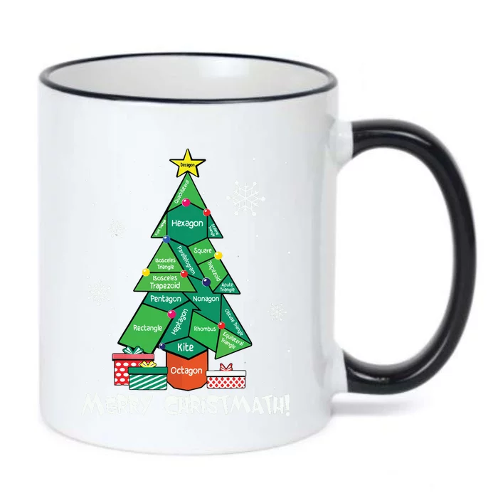 Math Teacher Polygon Christmas Tree Geometry Merry Christmas Black Color Changing Mug