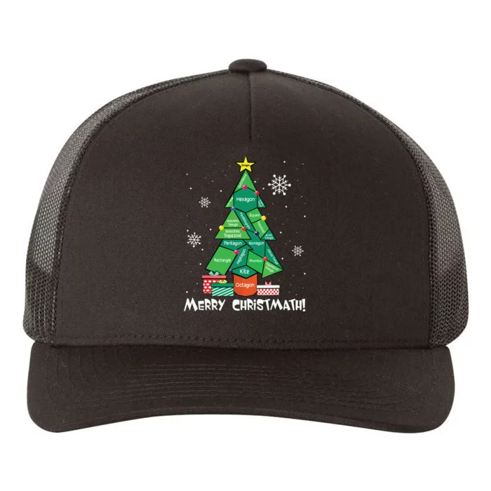 Math Teacher Polygon Christmas Tree Geometry Merry Christmas Yupoong Adult 5-Panel Trucker Hat