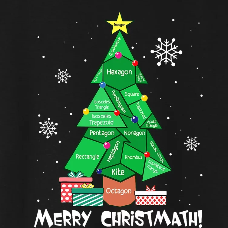 Math Teacher Polygon Christmas Tree Geometry Merry Christmas Women's Crop Top Tee