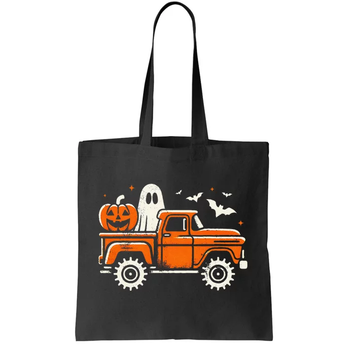 Monster Truck Pumpkin Ghost Halloween Gift Tote Bag