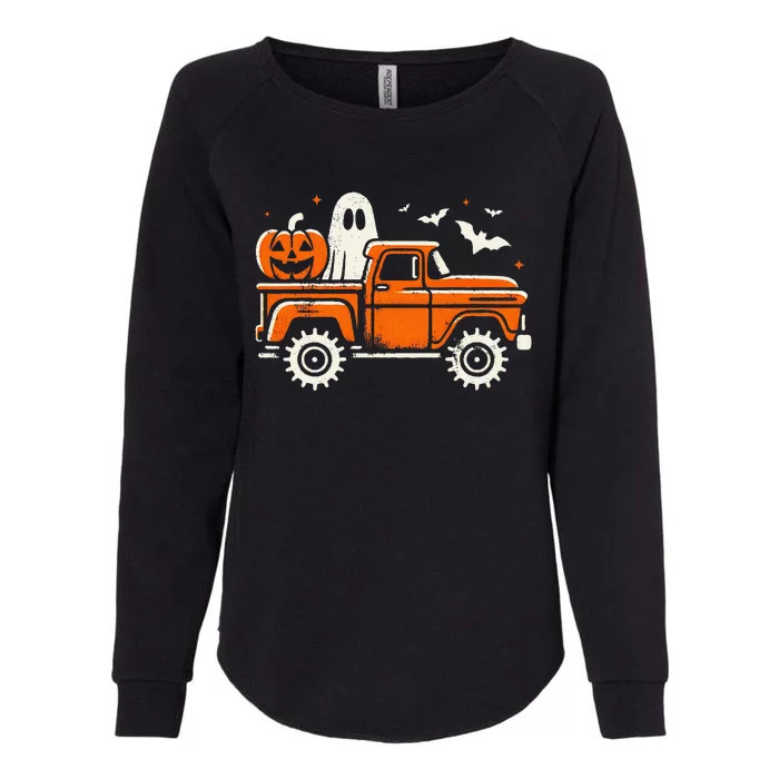 Monster Truck Pumpkin Ghost Halloween Gift Womens California Wash Sweatshirt