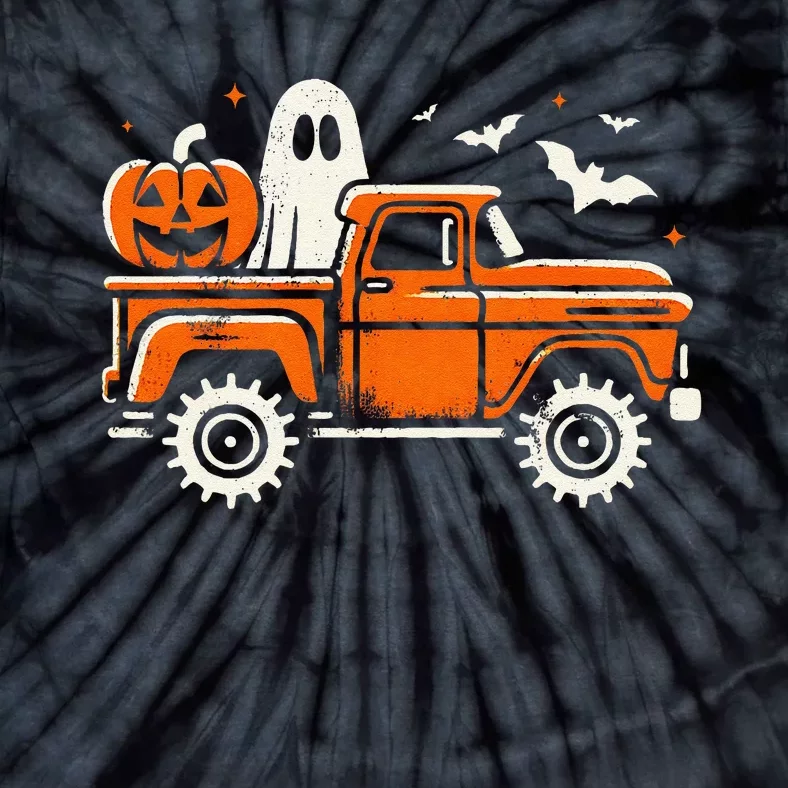 Monster Truck Pumpkin Ghost Halloween Gift Tie-Dye T-Shirt