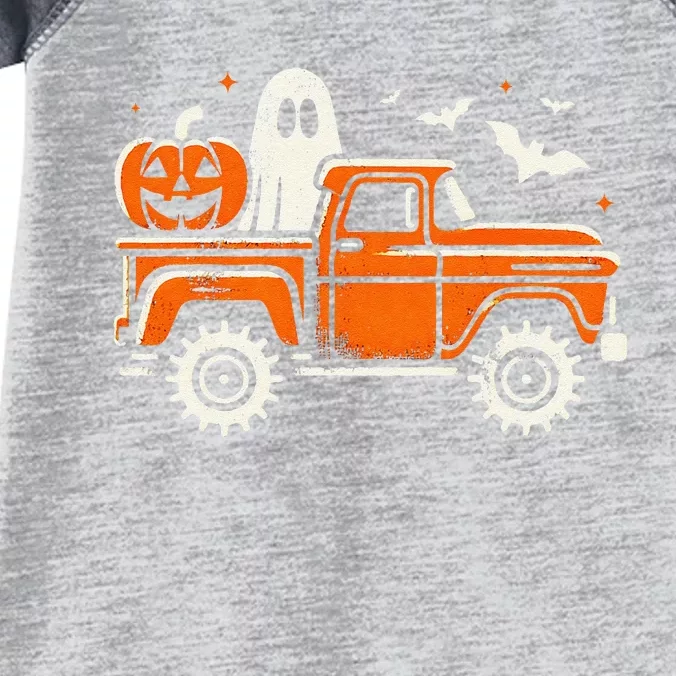 Monster Truck Pumpkin Ghost Halloween Gift Infant Baby Jersey Bodysuit