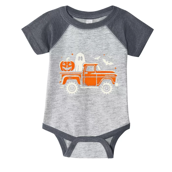 Monster Truck Pumpkin Ghost Halloween Gift Infant Baby Jersey Bodysuit