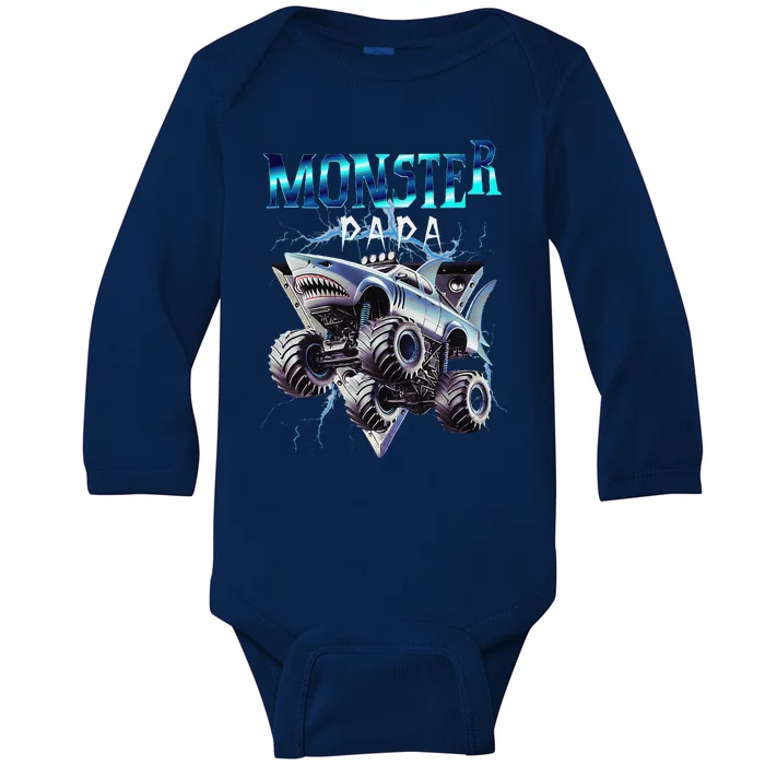 Monster Truck Papa Monster Truck Are My Jam Truck Lovers Baby Long Sleeve Bodysuit