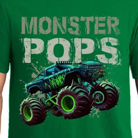 Monster Truck Pops Family Matching Monster Truck Lovers Pajama Set