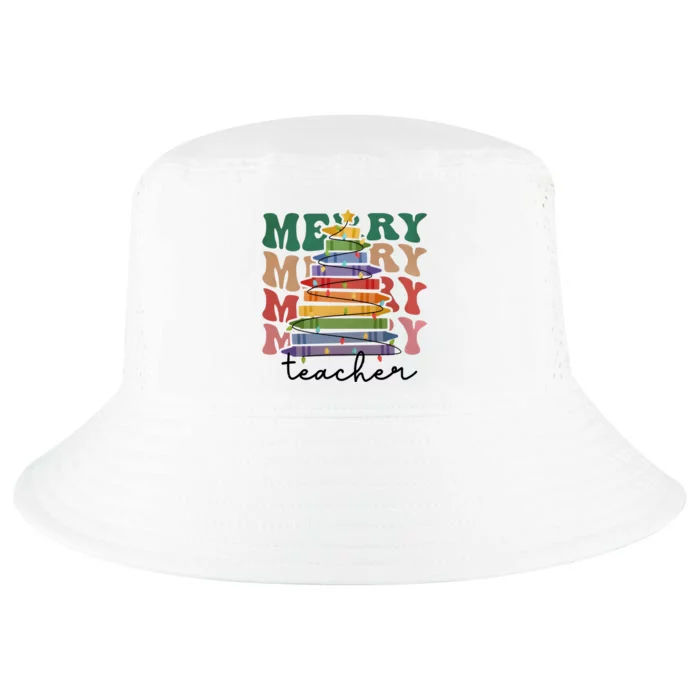 Merry Teacher Pencils Christmas Tree Cool Comfort Performance Bucket Hat