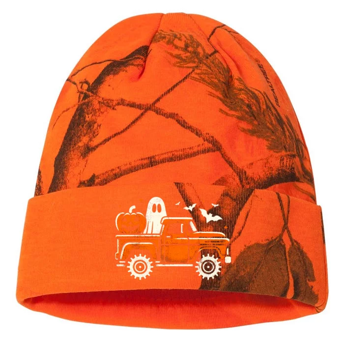 Monster Truck Pumpkin Ghost Halloween Kati - 12in Camo Beanie