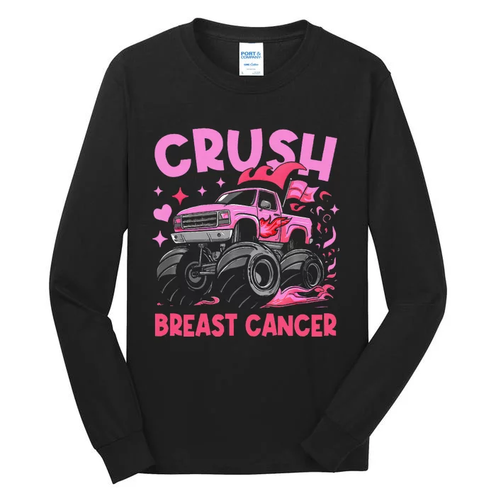 Monster Truck P.Ink Breast Cancer Awareness Gift Tall Long Sleeve T-Shirt